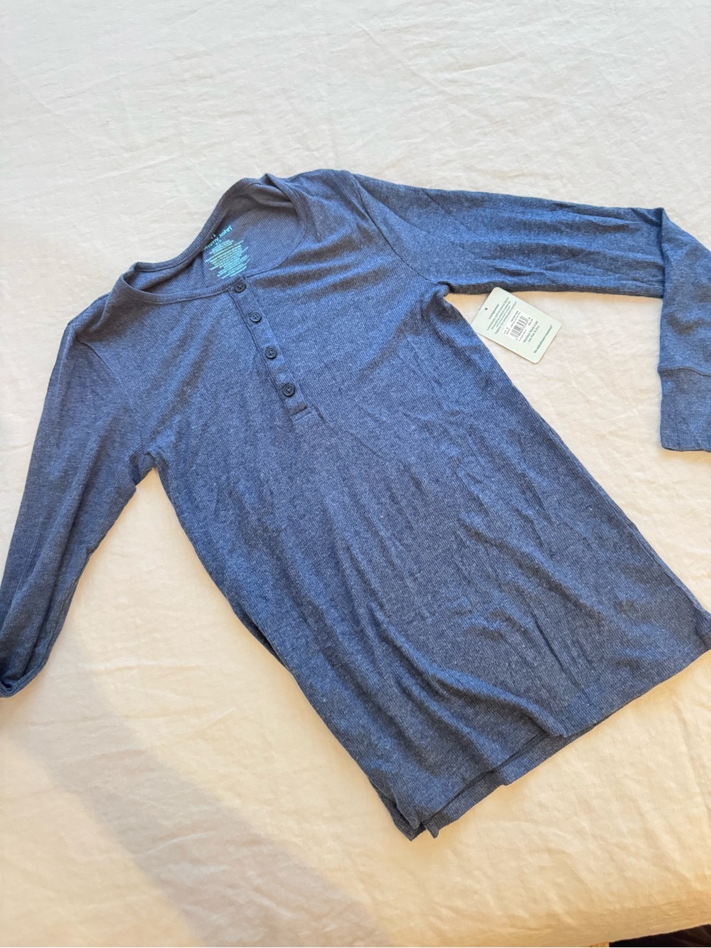 Tommy John Long Sleeve Tee in Heather Blue